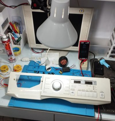 قطعات باز شده و در حال تعمیر لباسشویی سامسونگ درغرب تهران