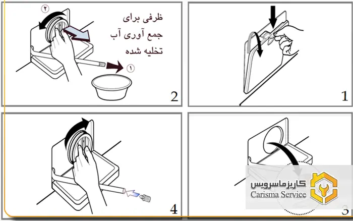 چرا ماشین لباسشویی مدیا آب تخلیه نمی‌کند؟