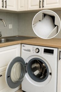 خروج آب از جاپودری لباسشویی ال جی