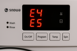 ماشین لباسشویی اسنوا که کد خطای E4 (بار نامتعادل) یا E5