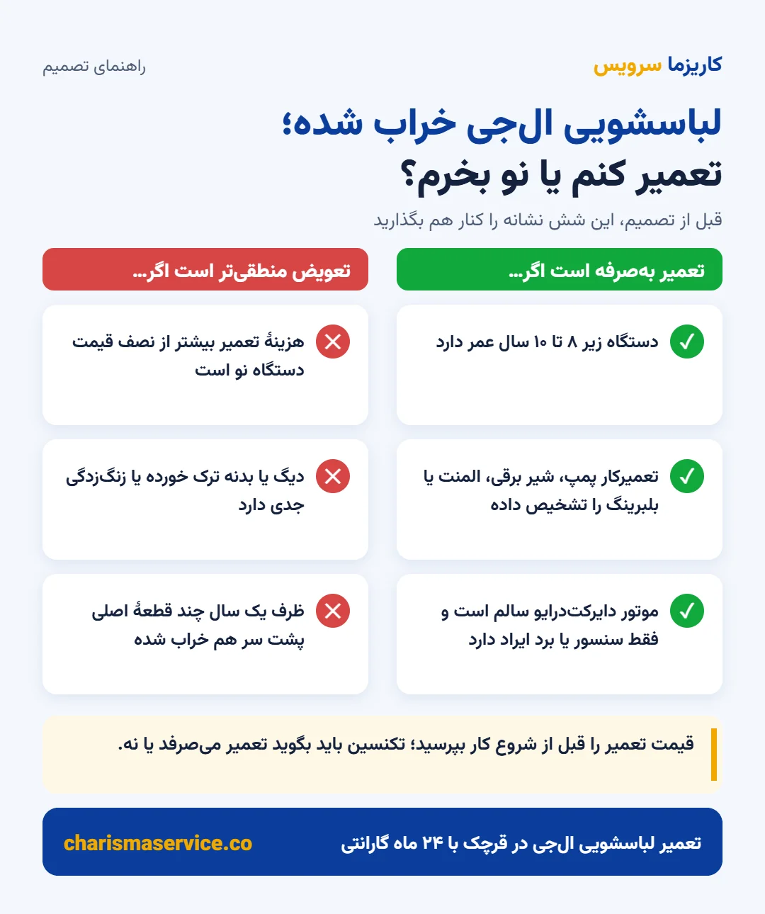 تعمیر کنم یا لباسشویی ال جی نو بخرم